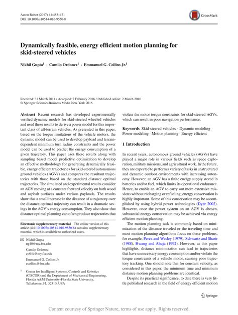 [PDF] Dynamically feasible, energy efficient motion planning for 